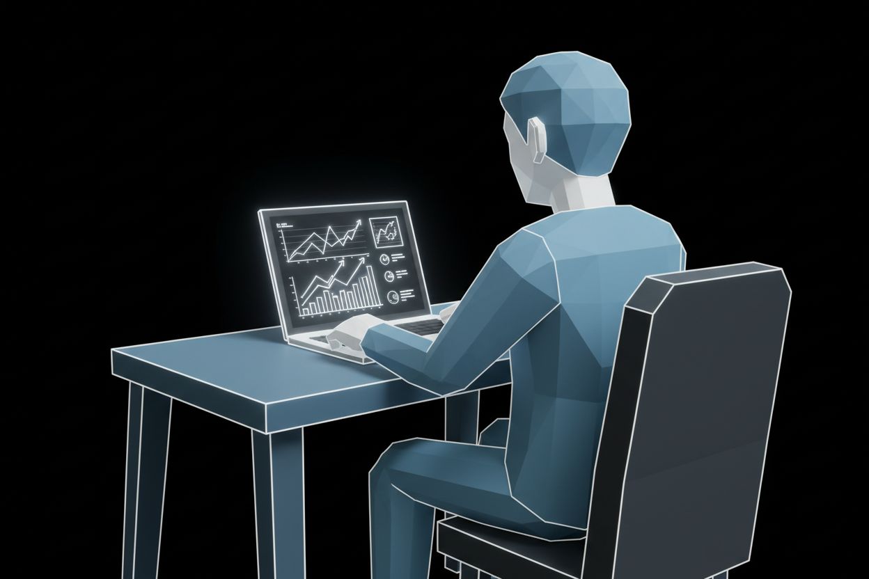 Marketer analyzing dashboards