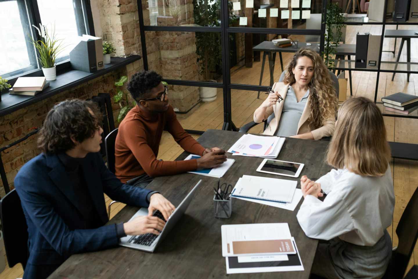 Group of colleagues chatting