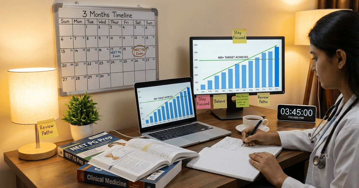 Cover: NEET PG 2026: How to Score 600+ in 3 Months — A Realistic Study Plan