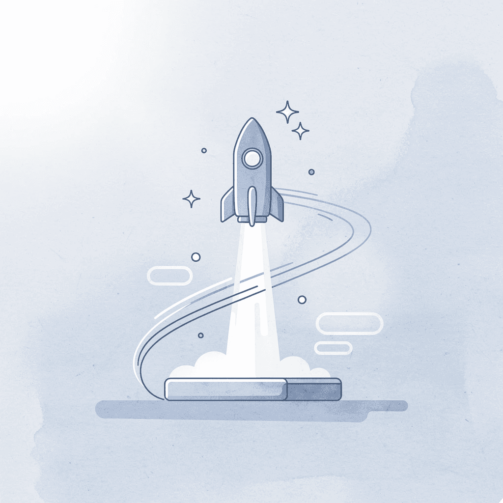 Scene of a custom shirt launching upward, representing starting a branded apparel program