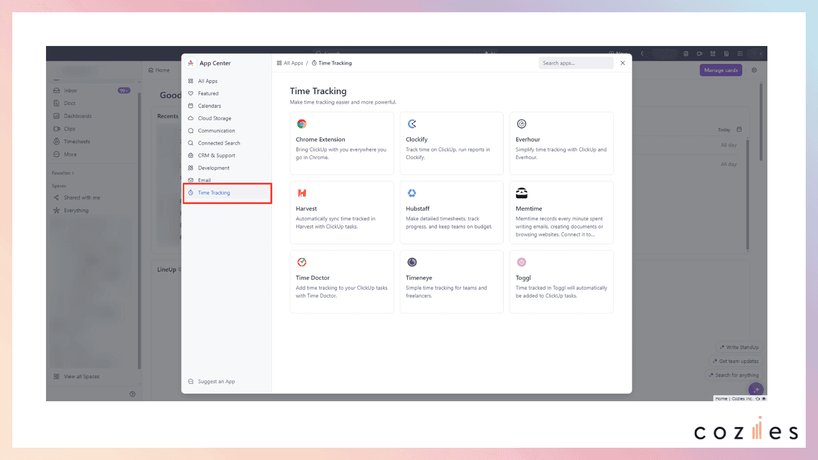 「Time Tracking」を選択