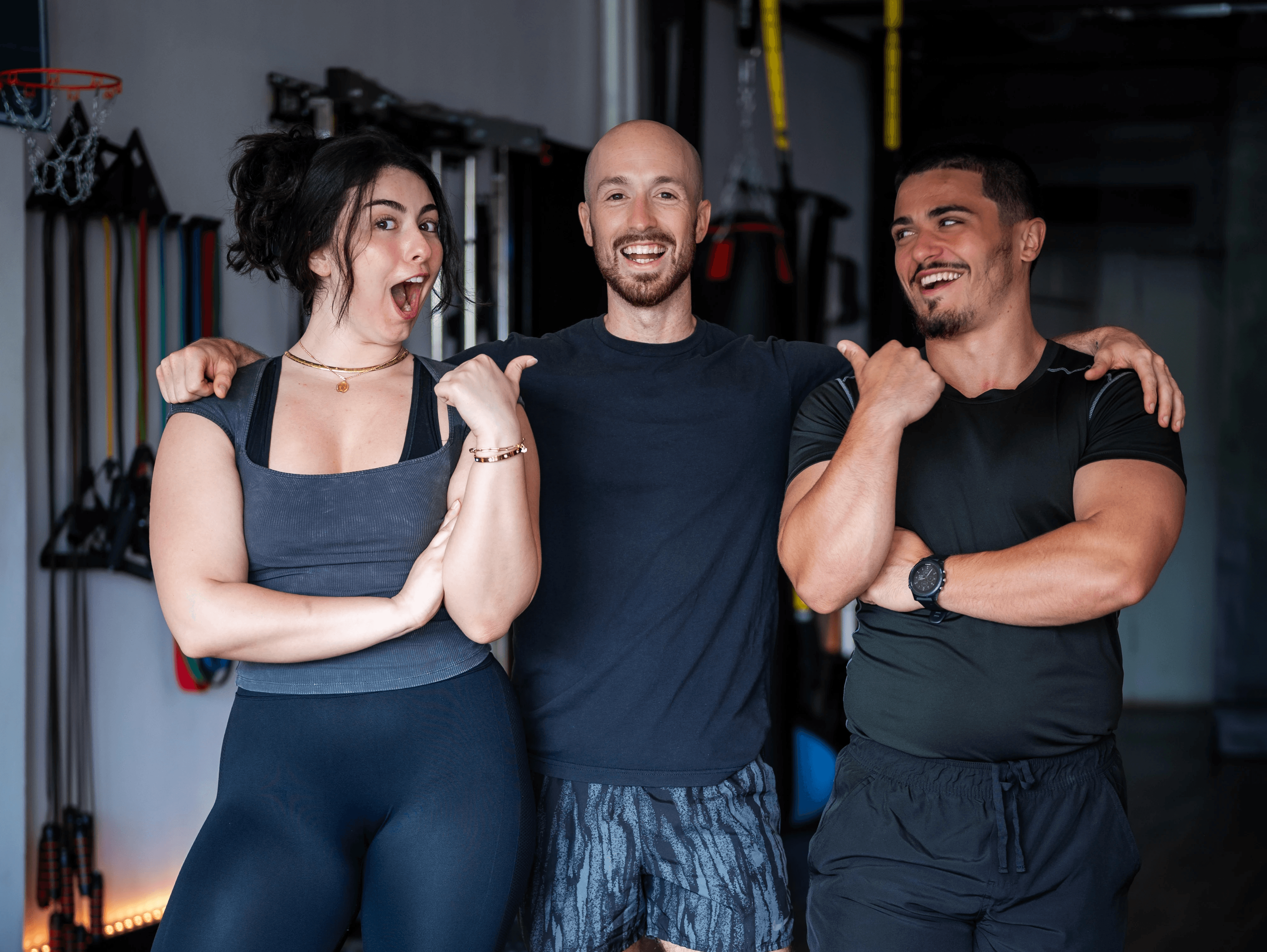 a woman is doing a piyoma exercise in a gym
