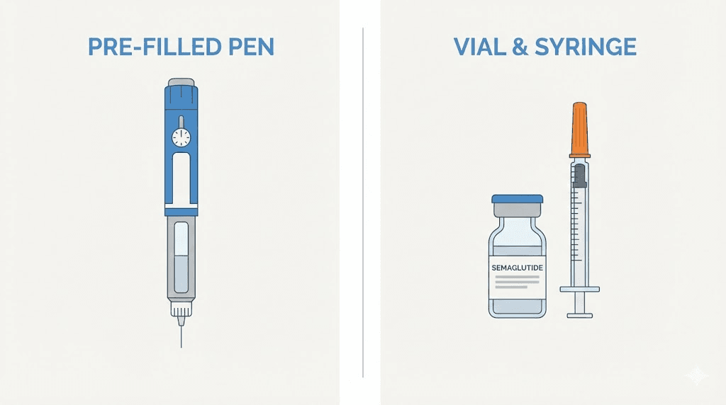 Semaglutide pen versus vial and insulin syringe comparison