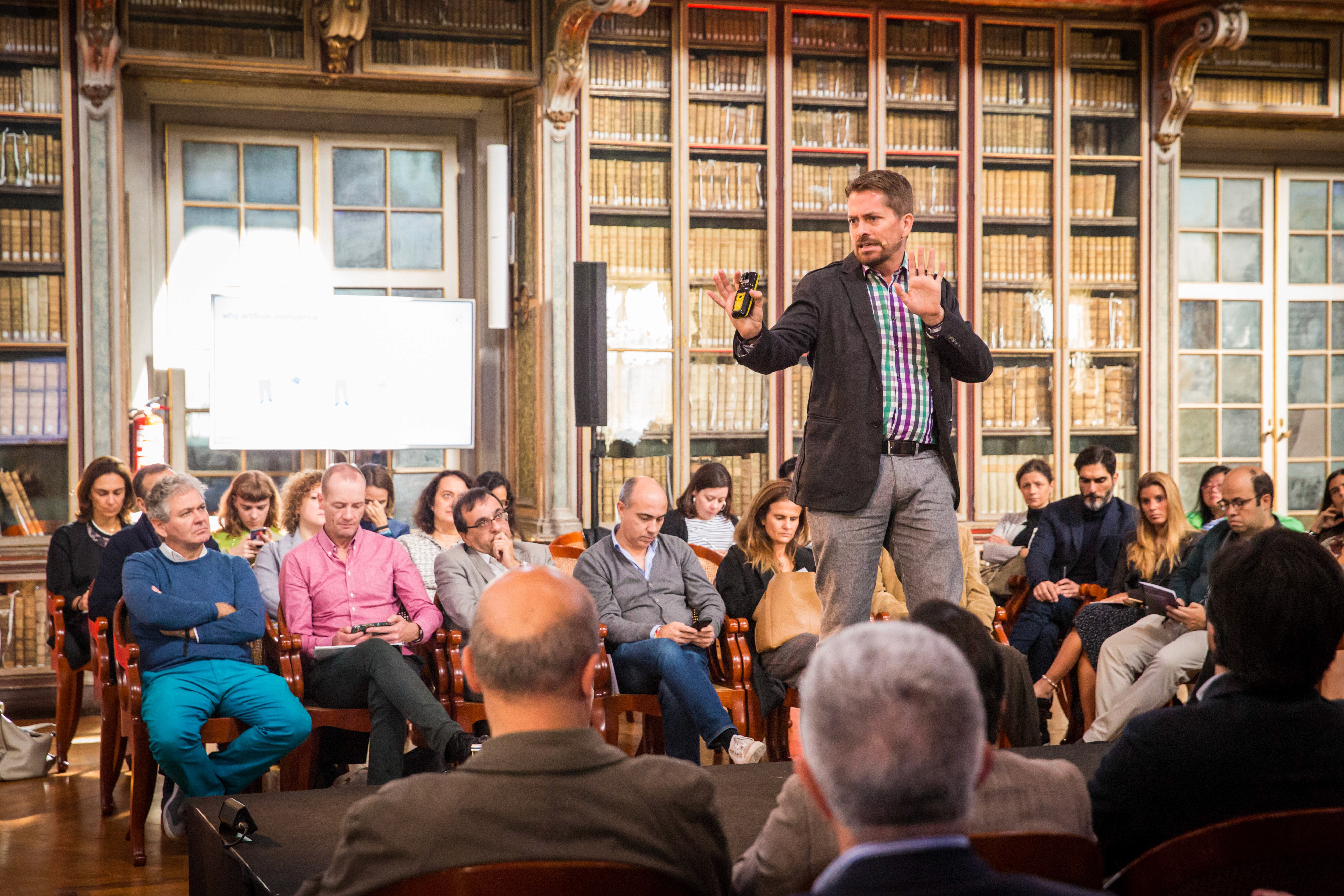 Dave Edwards delivering a keynote at the House of Beautiful Business