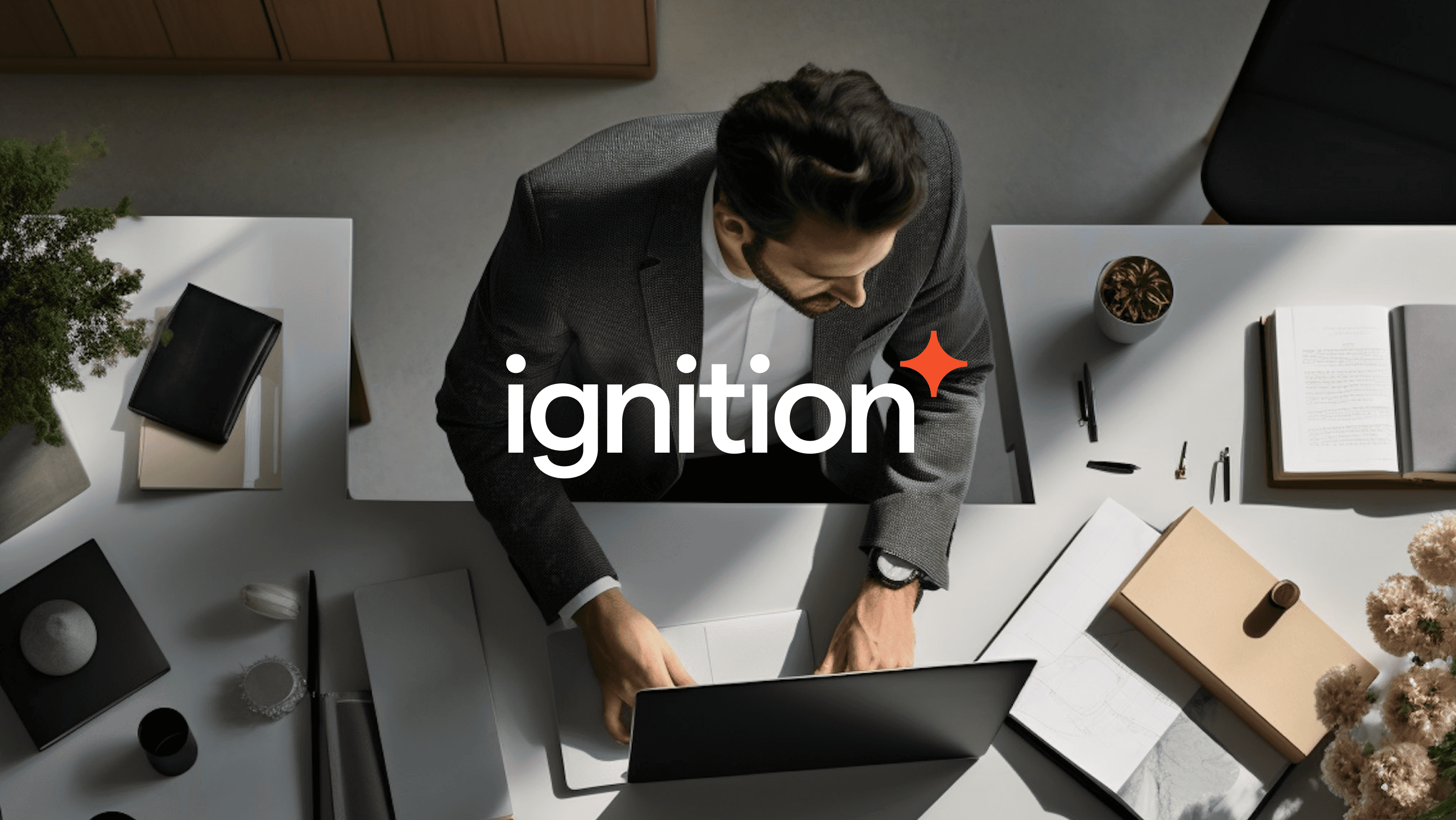 Accountant working in accounting firm with Ignition logo overlay ontop