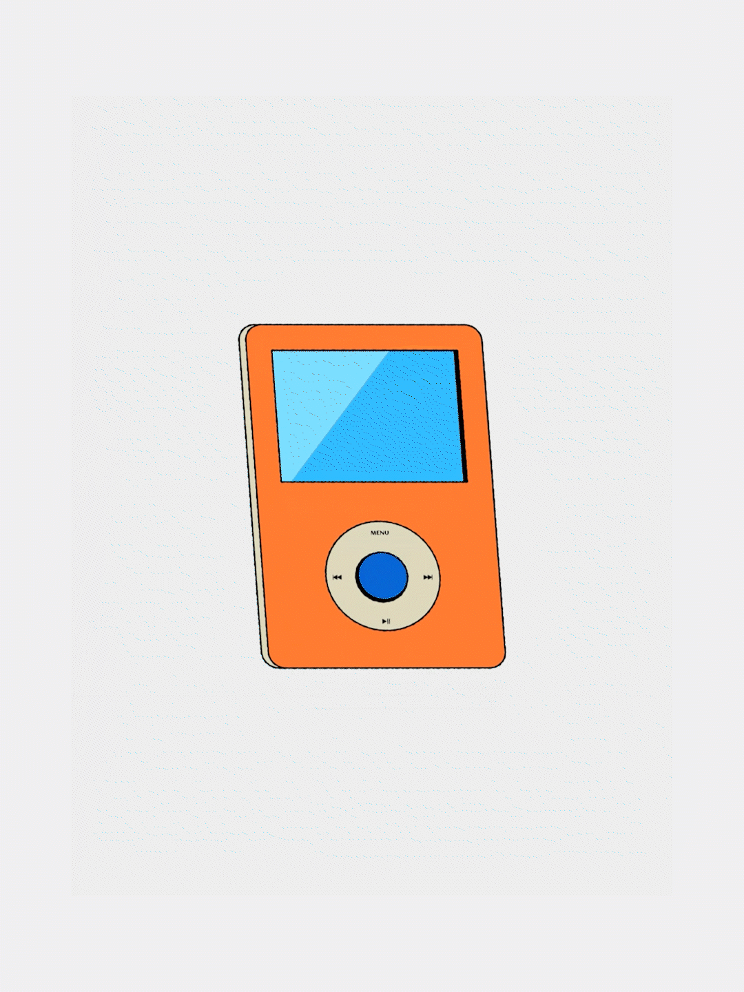 Illustrated orange music player animation