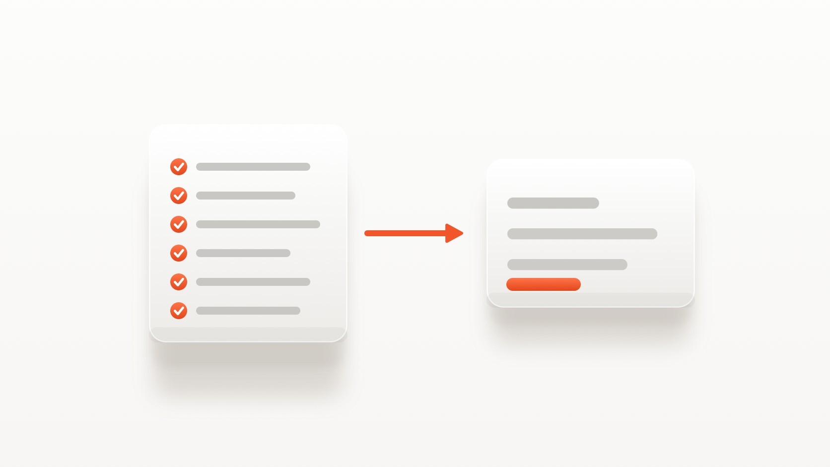 A checklist card with six orange ticks pointing to a page card, showing six rules set before an AI agent edits a website.