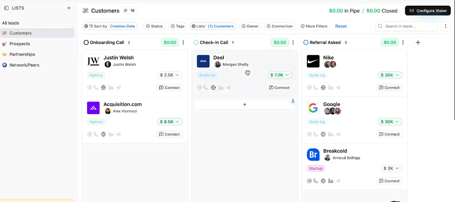 CRM SETUP - sales pipeline
