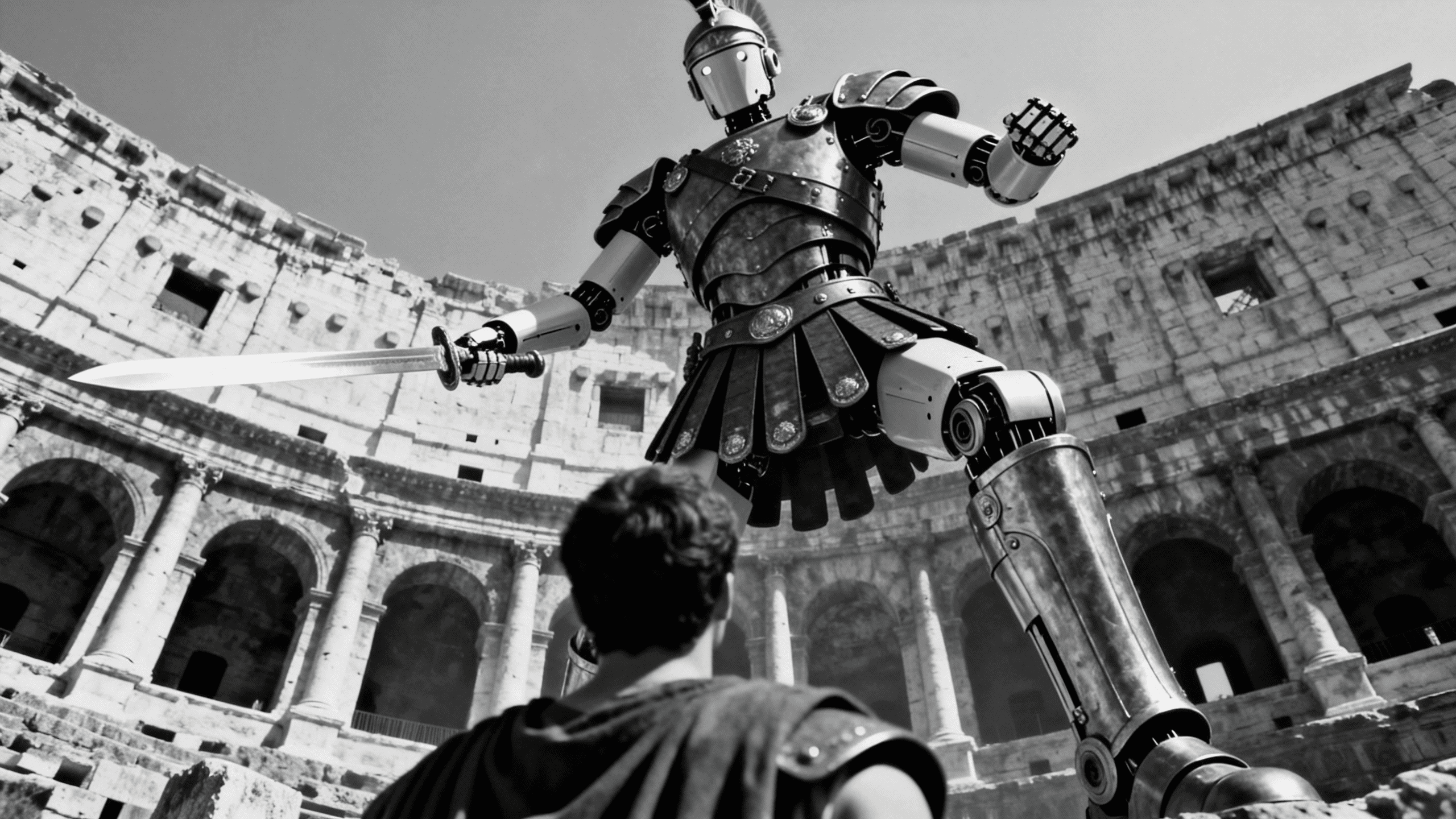Two men discuss a project while standing at a laptop in an office.