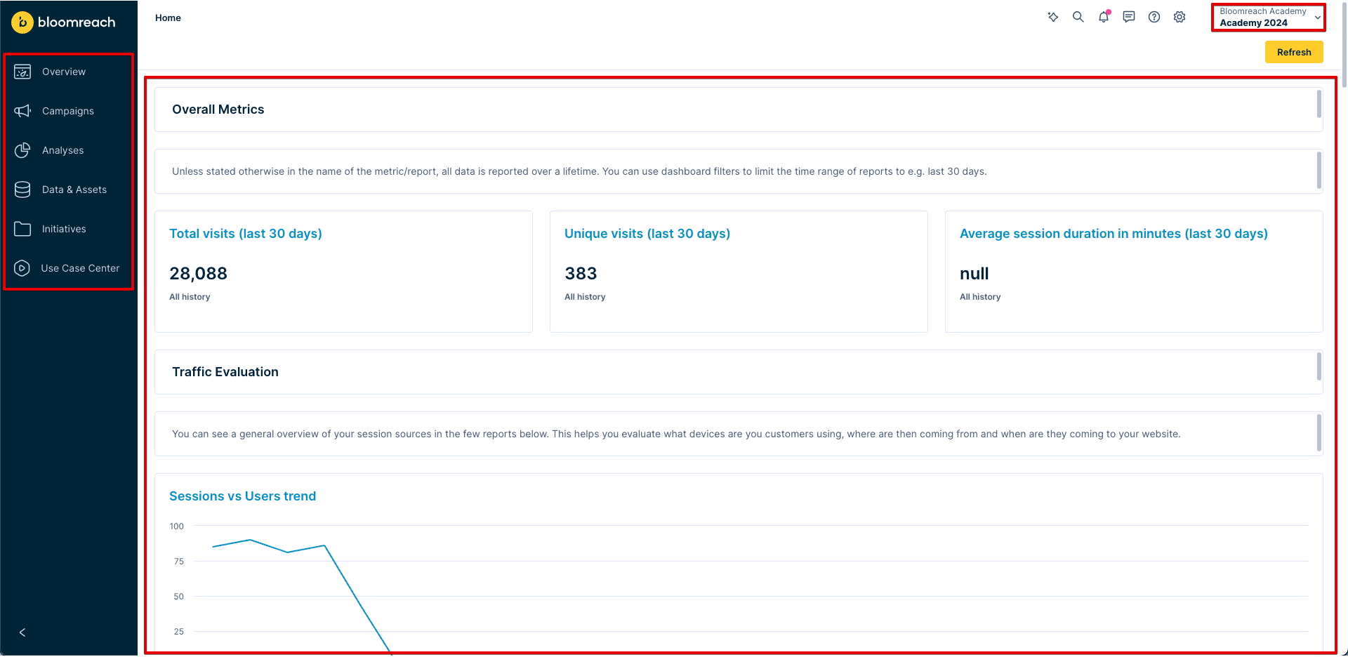Bloomreach interface