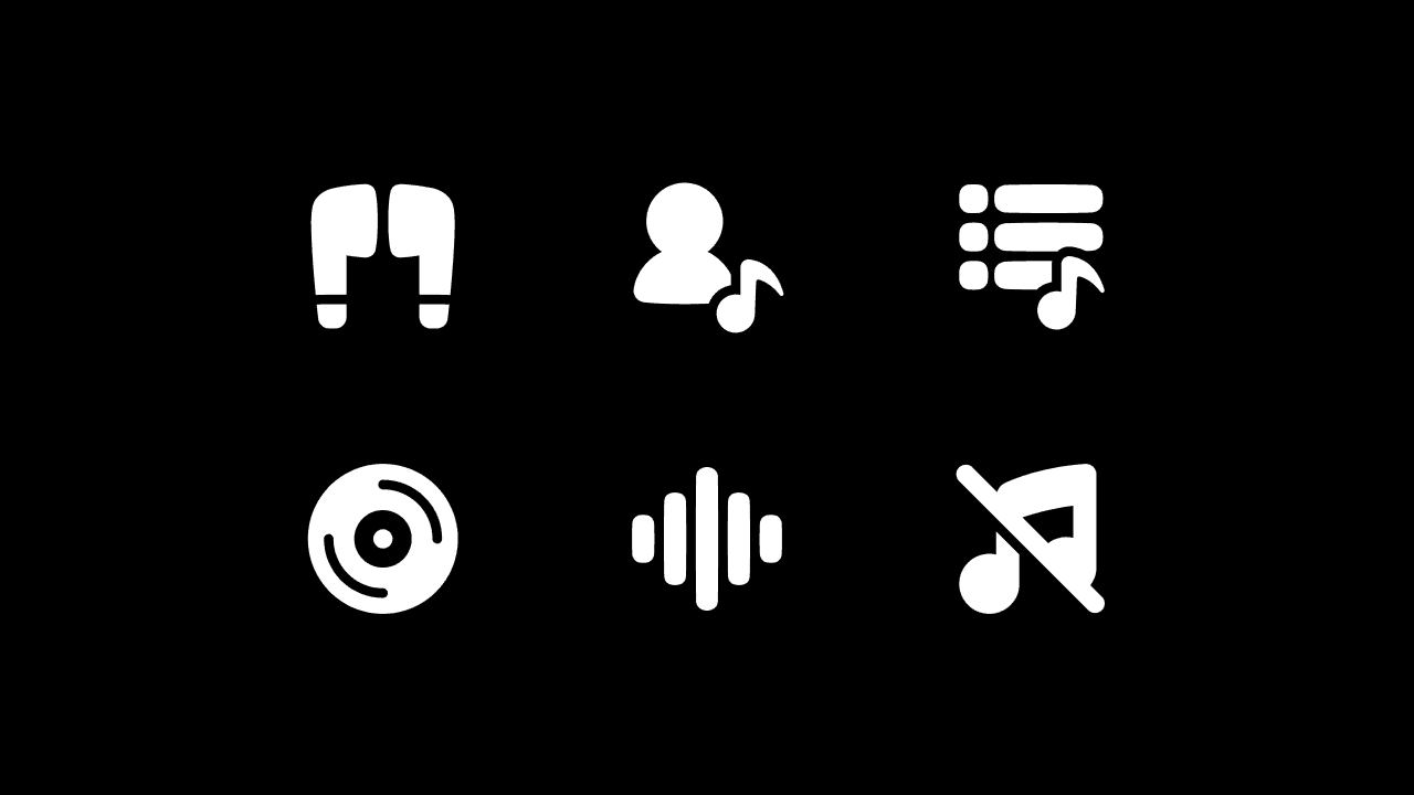 Plump Solid Music Icon Set