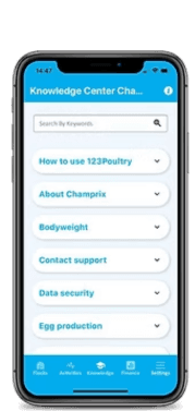 Phone with 123POULTRY app