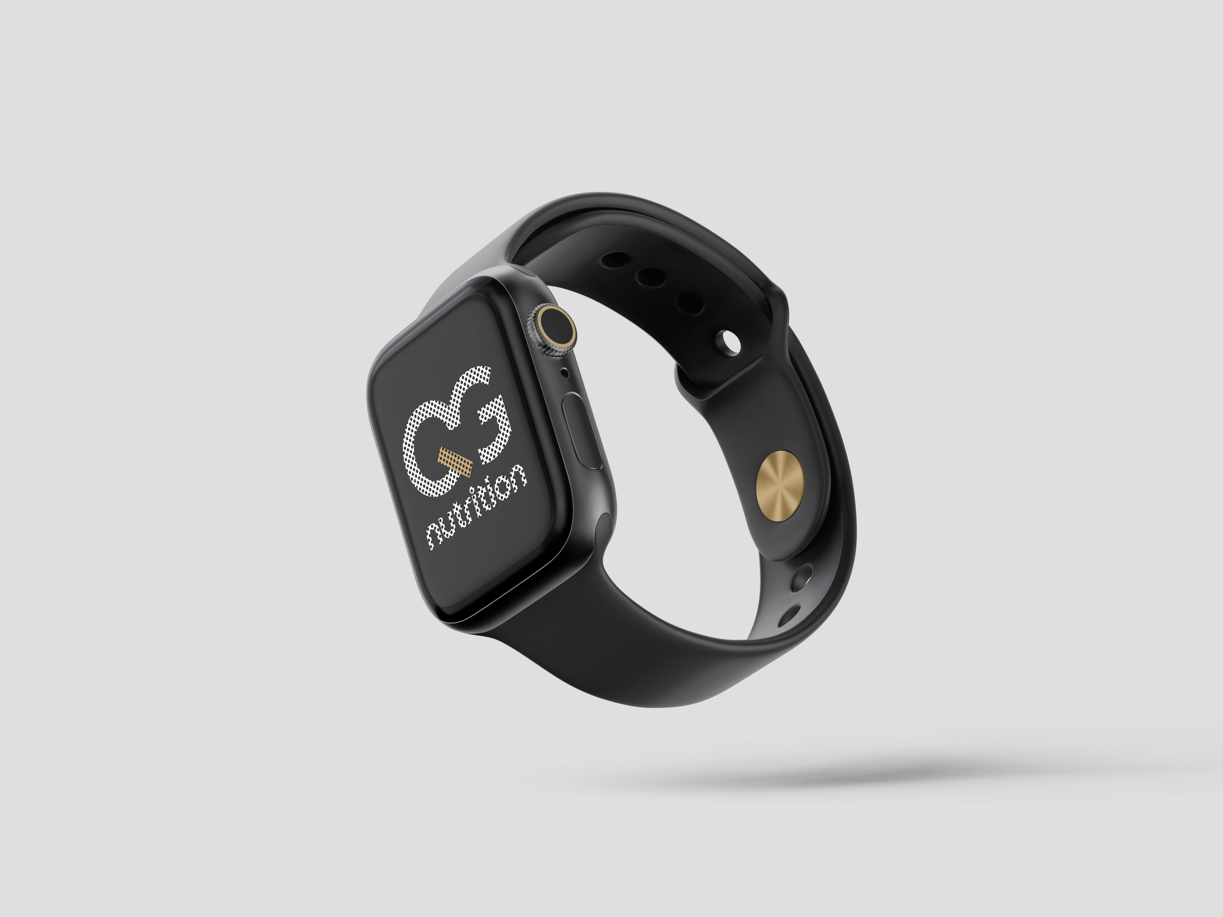 Apple watch avec logo QG Nutrition sur l'écran