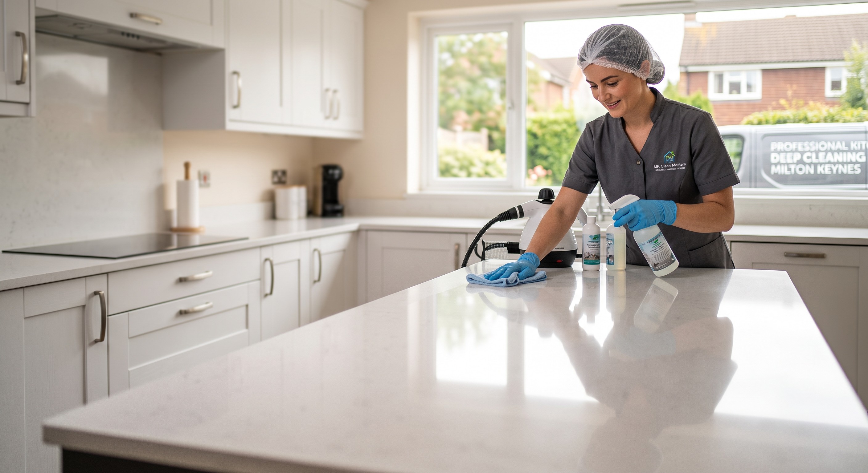 professional deep cleaning kitchen worktop Milton Keynes