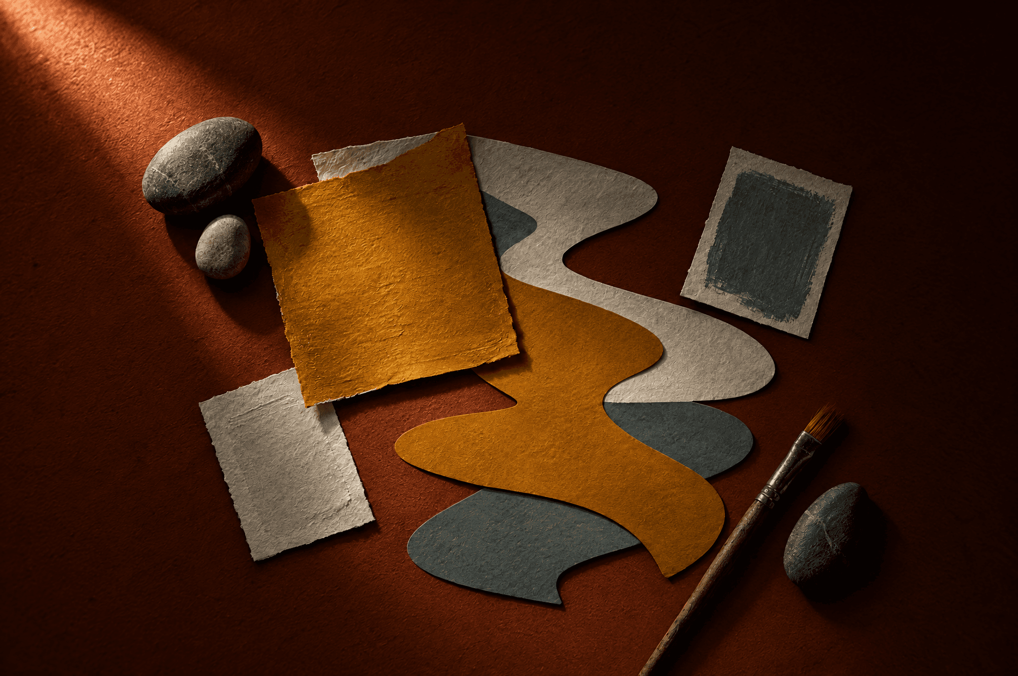 Colour study for the tide shapes — Salt & Ochre