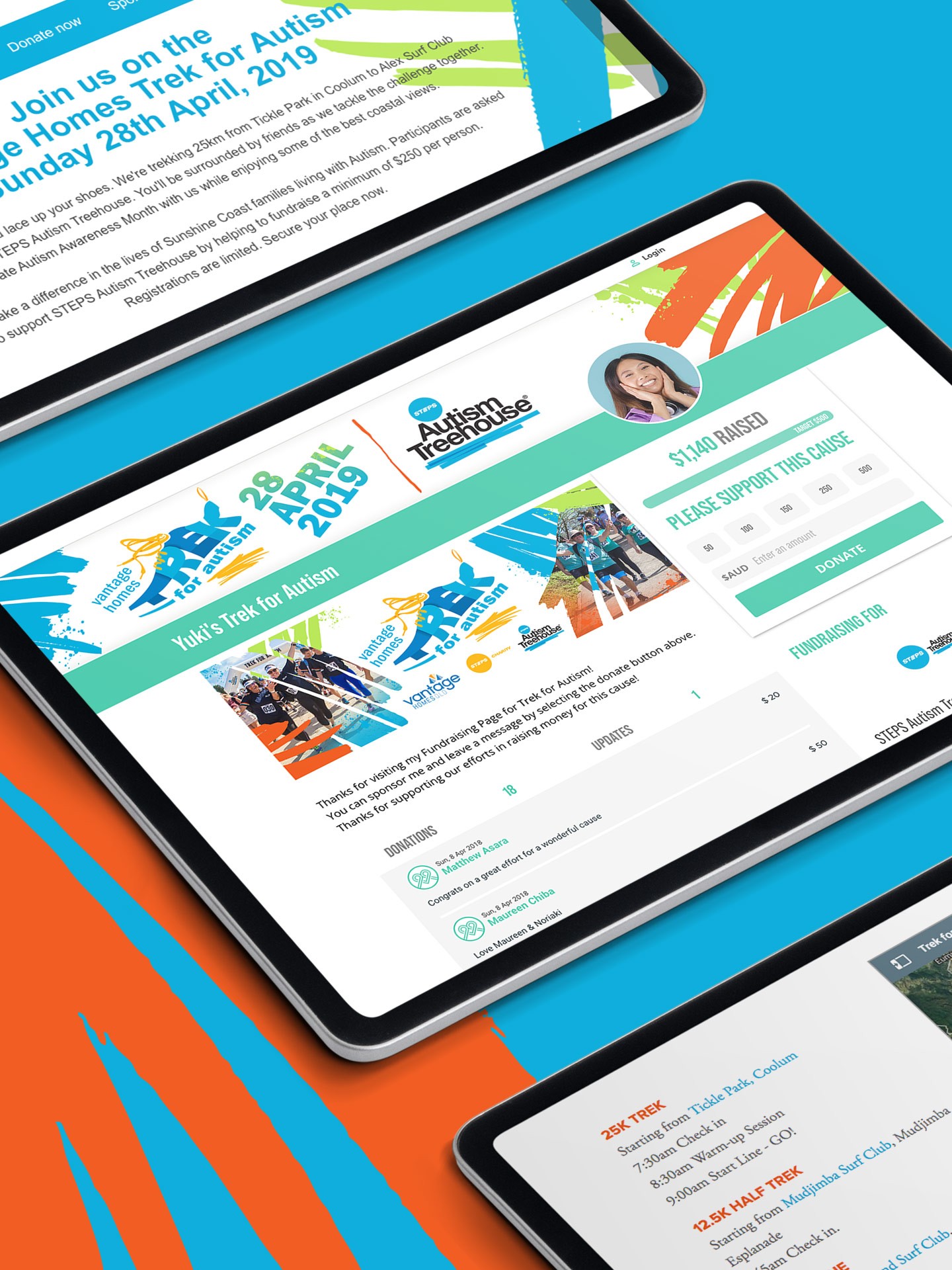 Trek for Autism my cause website development