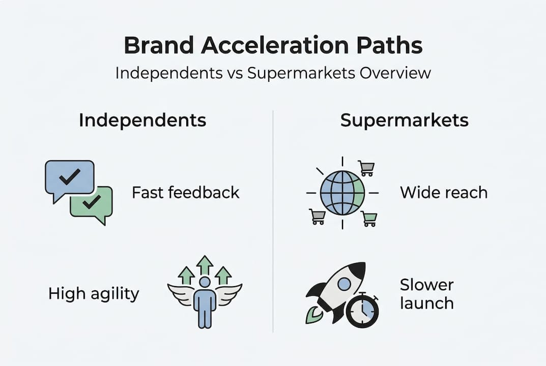 Infographic comparing independents versus supermarkets