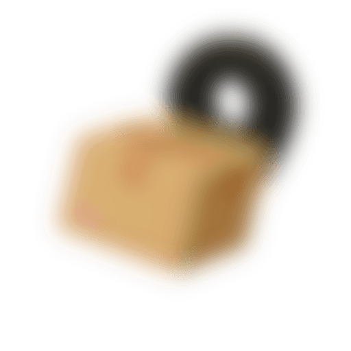 A blurred icon of a box with a prominent black location icon in the background.