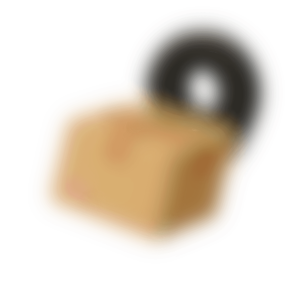 A blurred icon of a box with a prominent black location icon in the background.