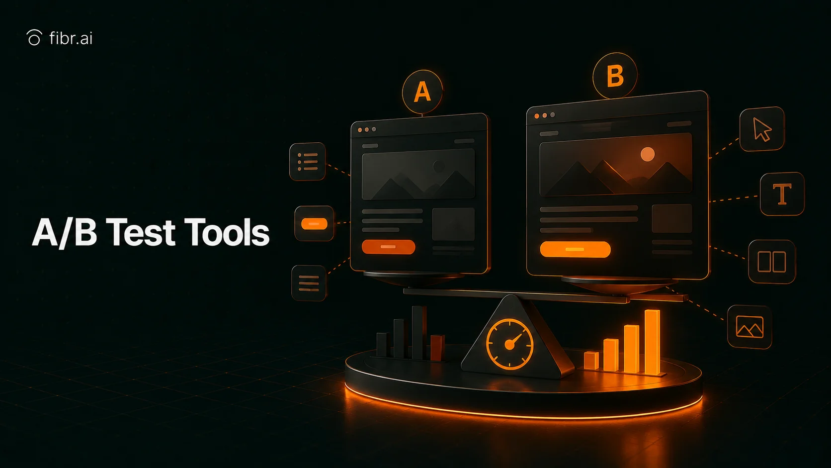 A/B testing tools visualization comparing website variations to optimize performance.