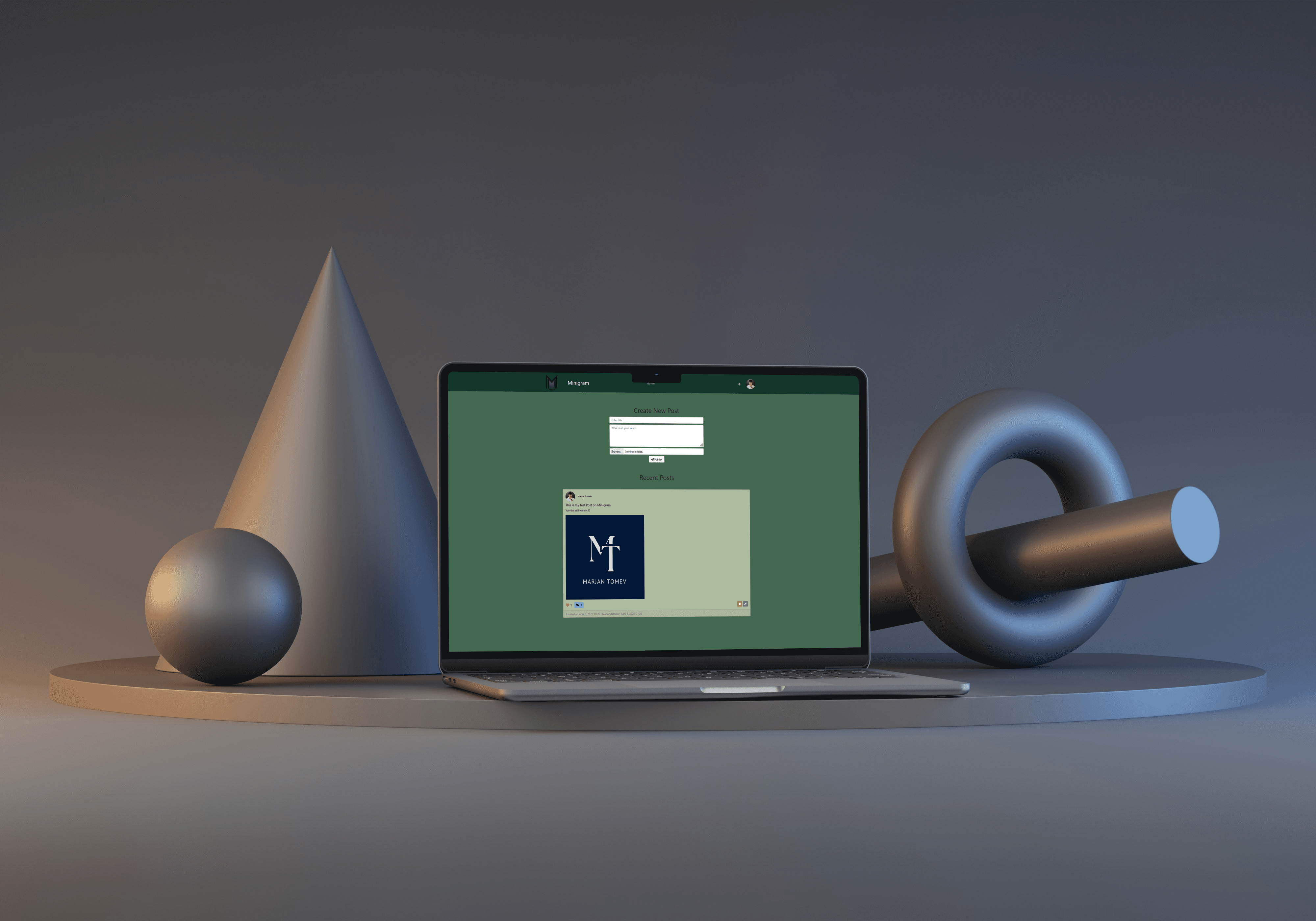 Minigram on a laptop