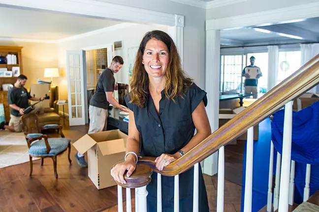 Professional moving crew managing a local household relocation across town