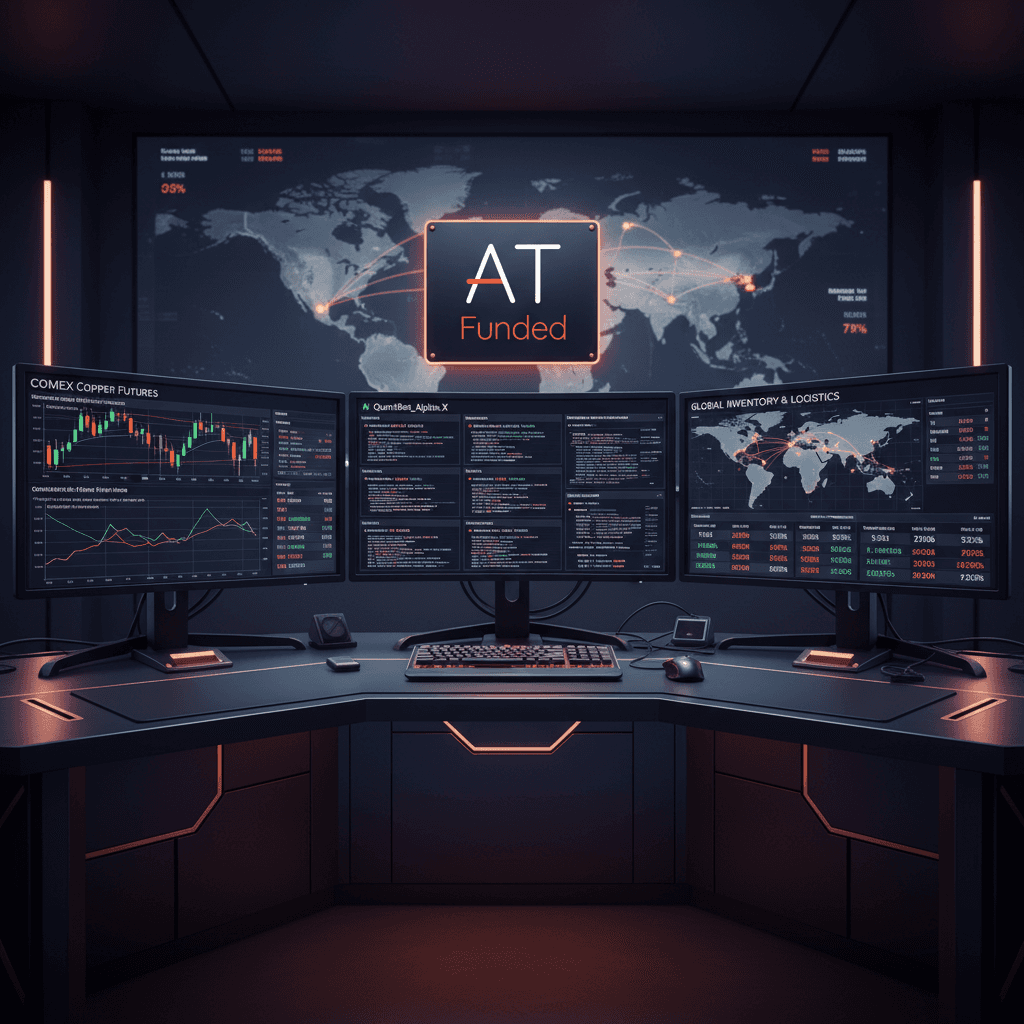 Automated trading desk with copper futures charts