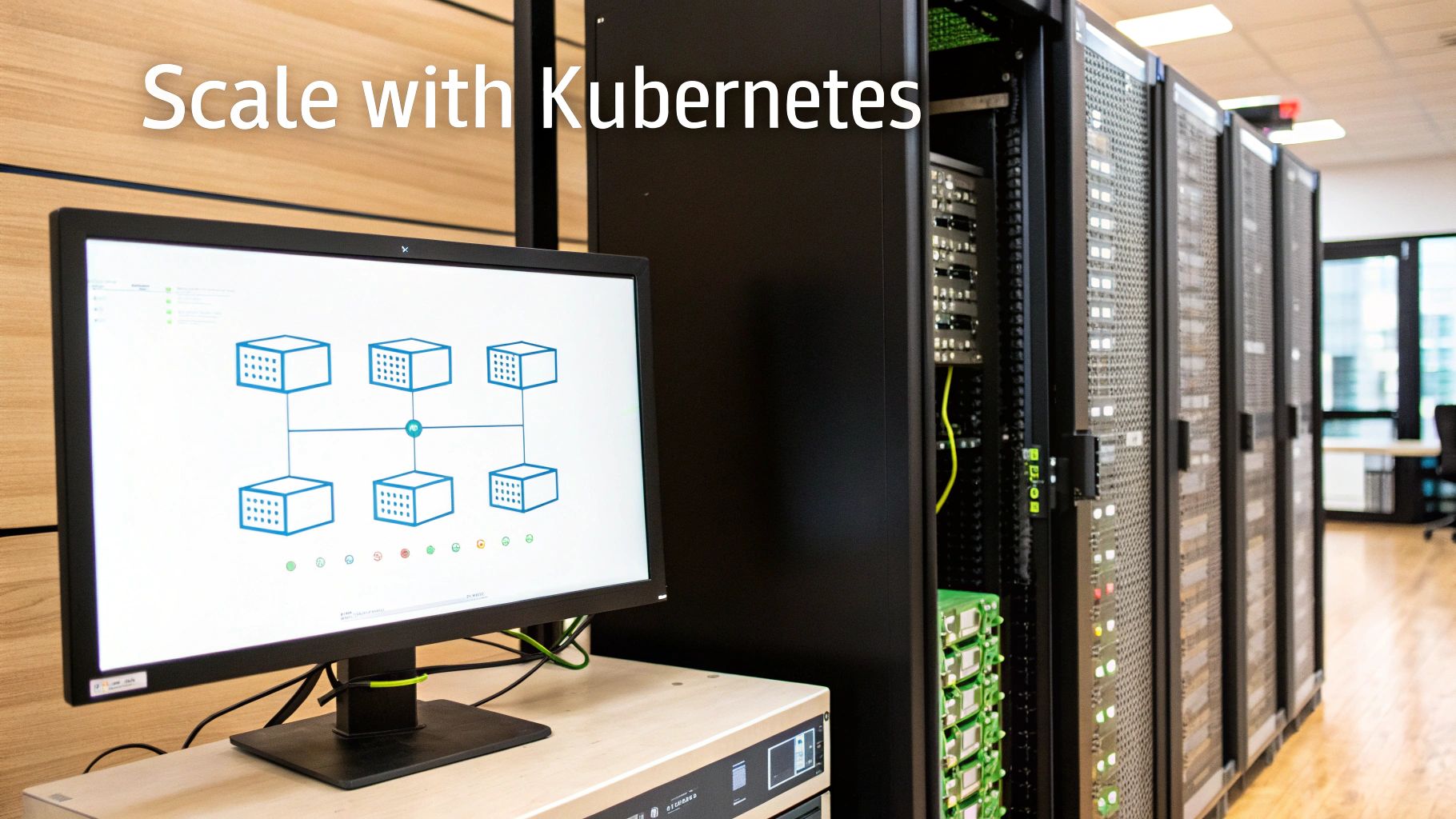 A diagram showing Kubernetes pods and services orchestrating various Supabase components, visualizing a scalable infrastructure.