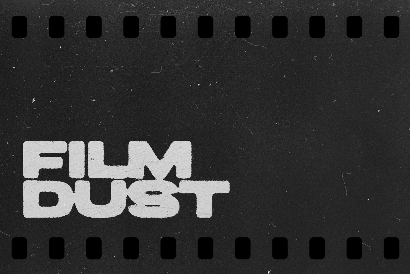 Film dust texture preview with white scratches and noise on a dark vintage film background