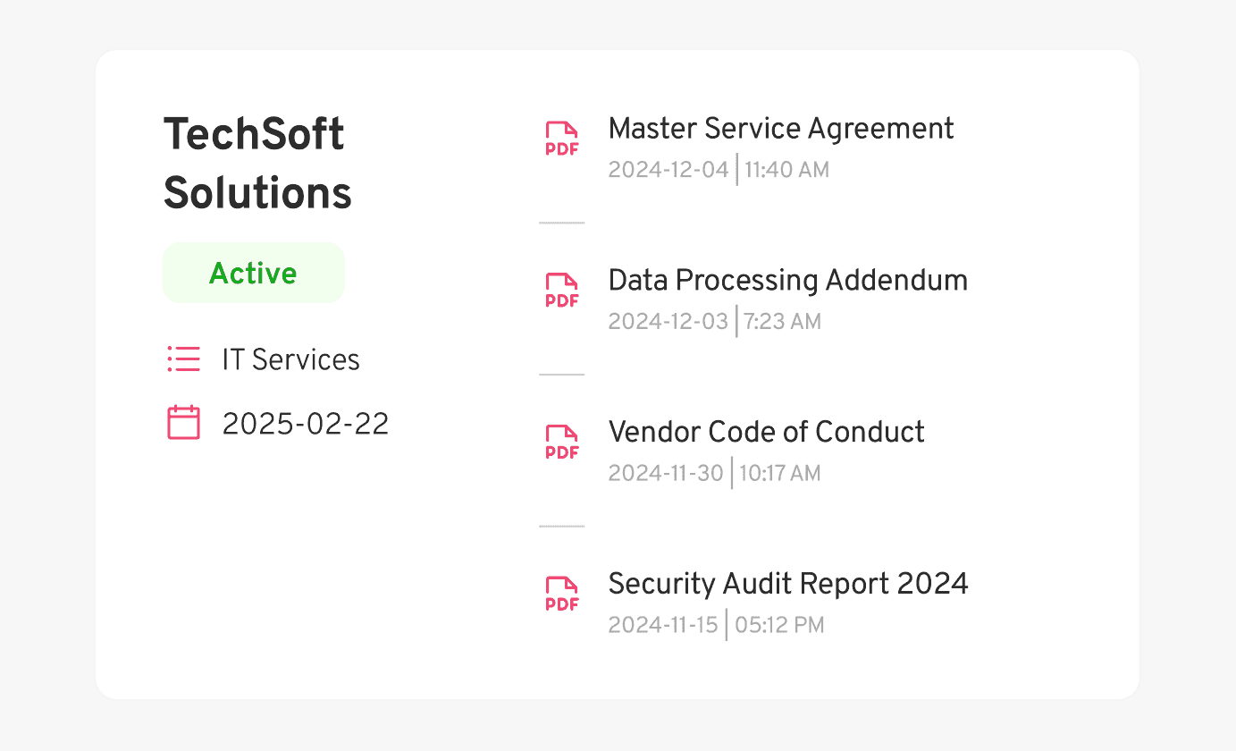 Vendor Document Tracking