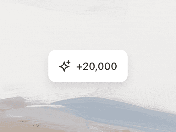 Image showing “+20,000” with a reward icon, symbolizing the credits earned when featured.