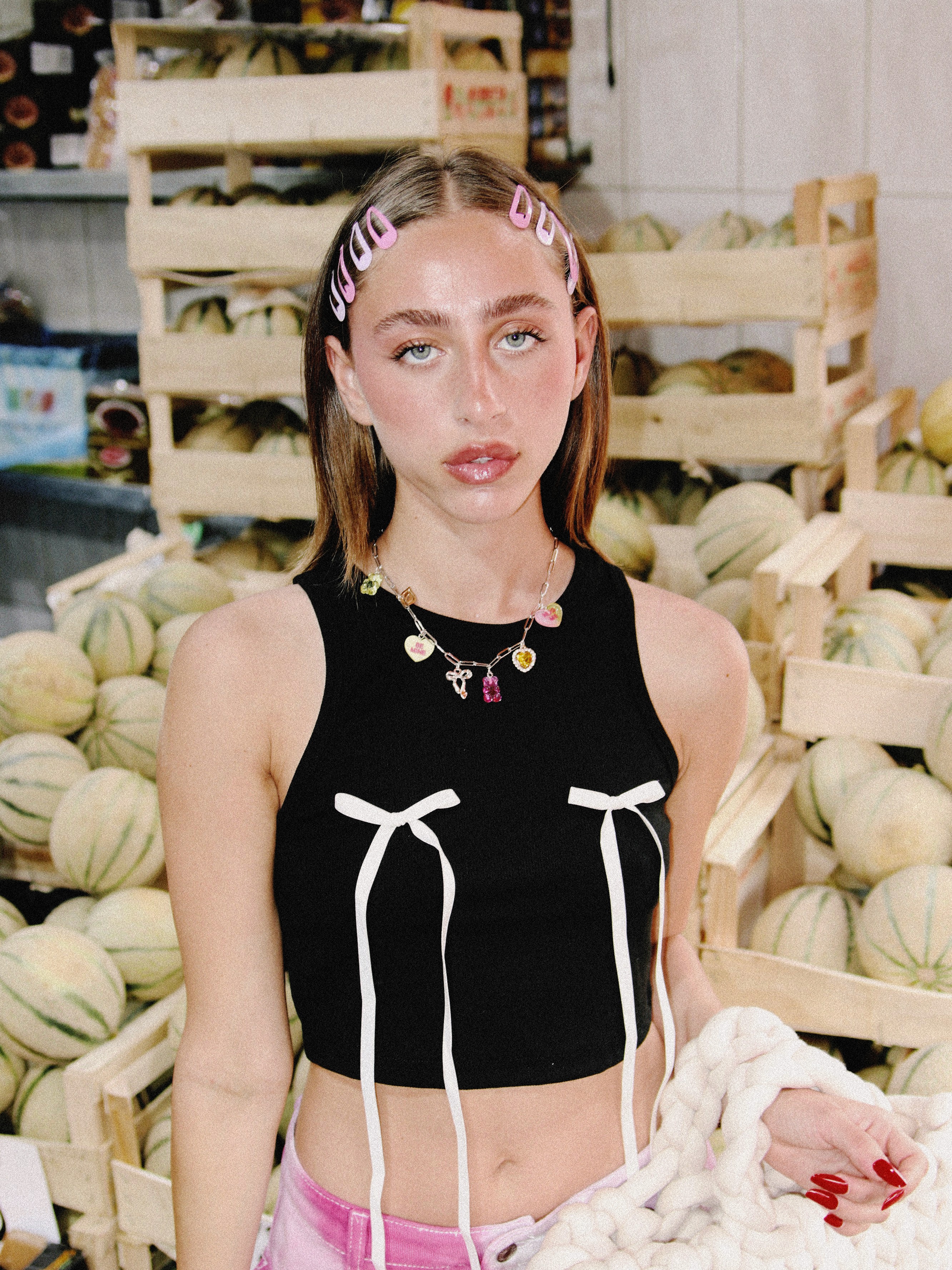 Girl riding a skateboard