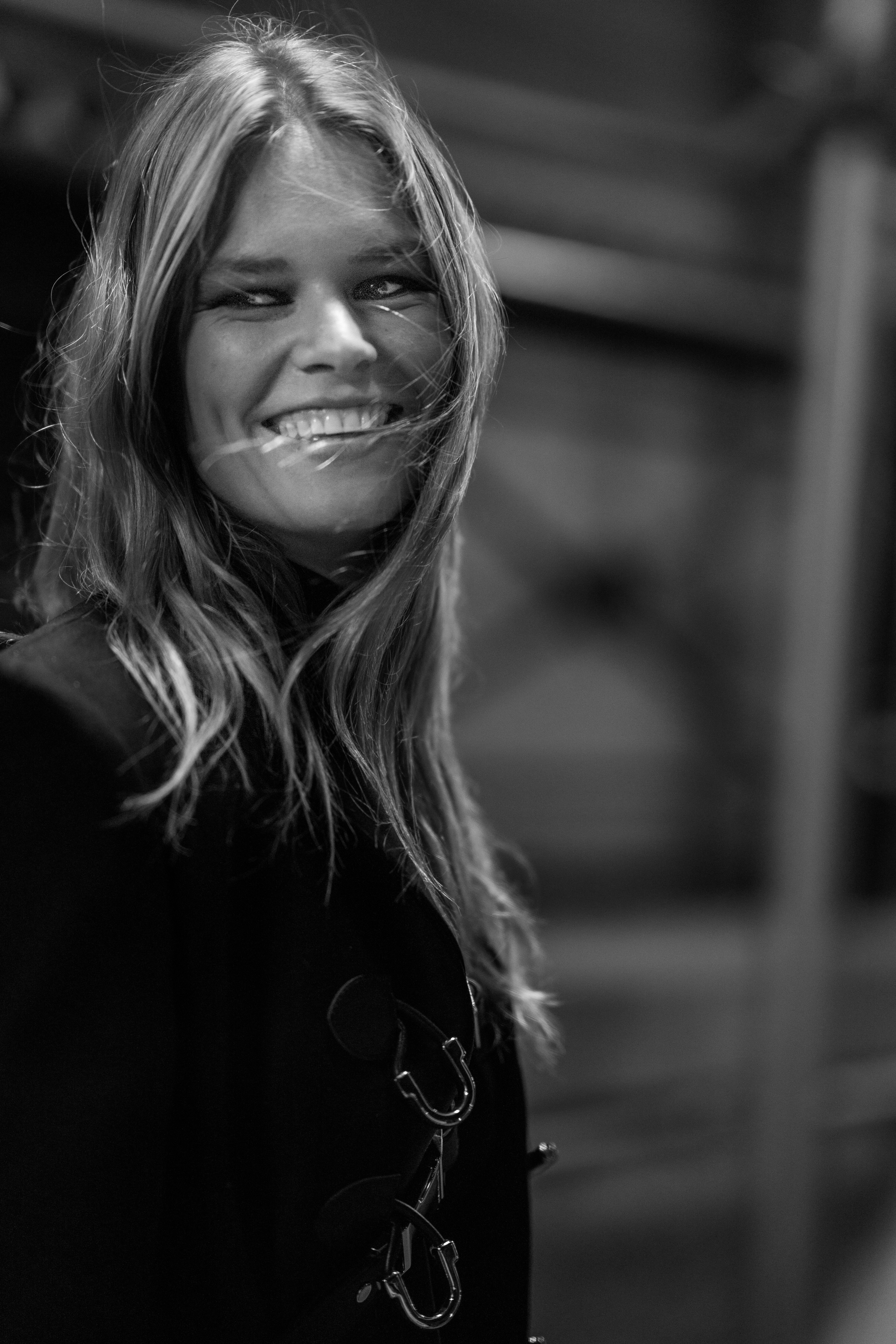 Model rushing to a fashion show