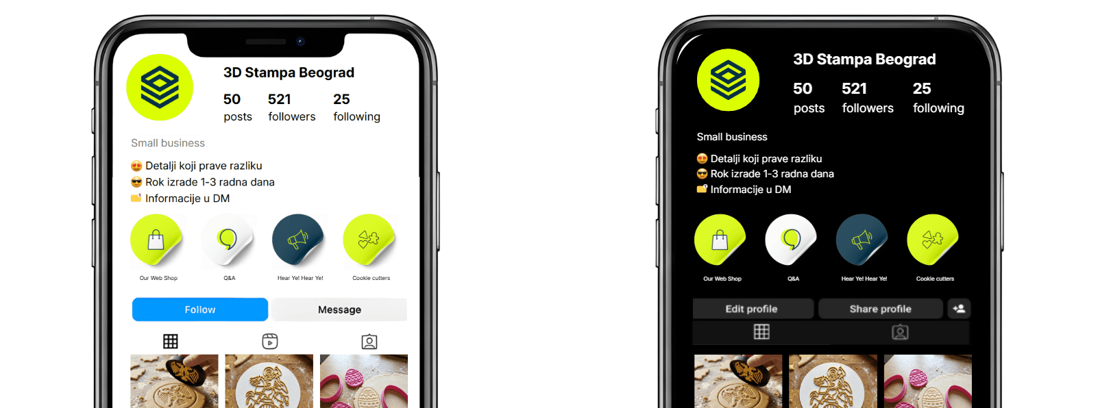 Prikaz mobilnog sa upaljenom stranom 3d stampa beorgad