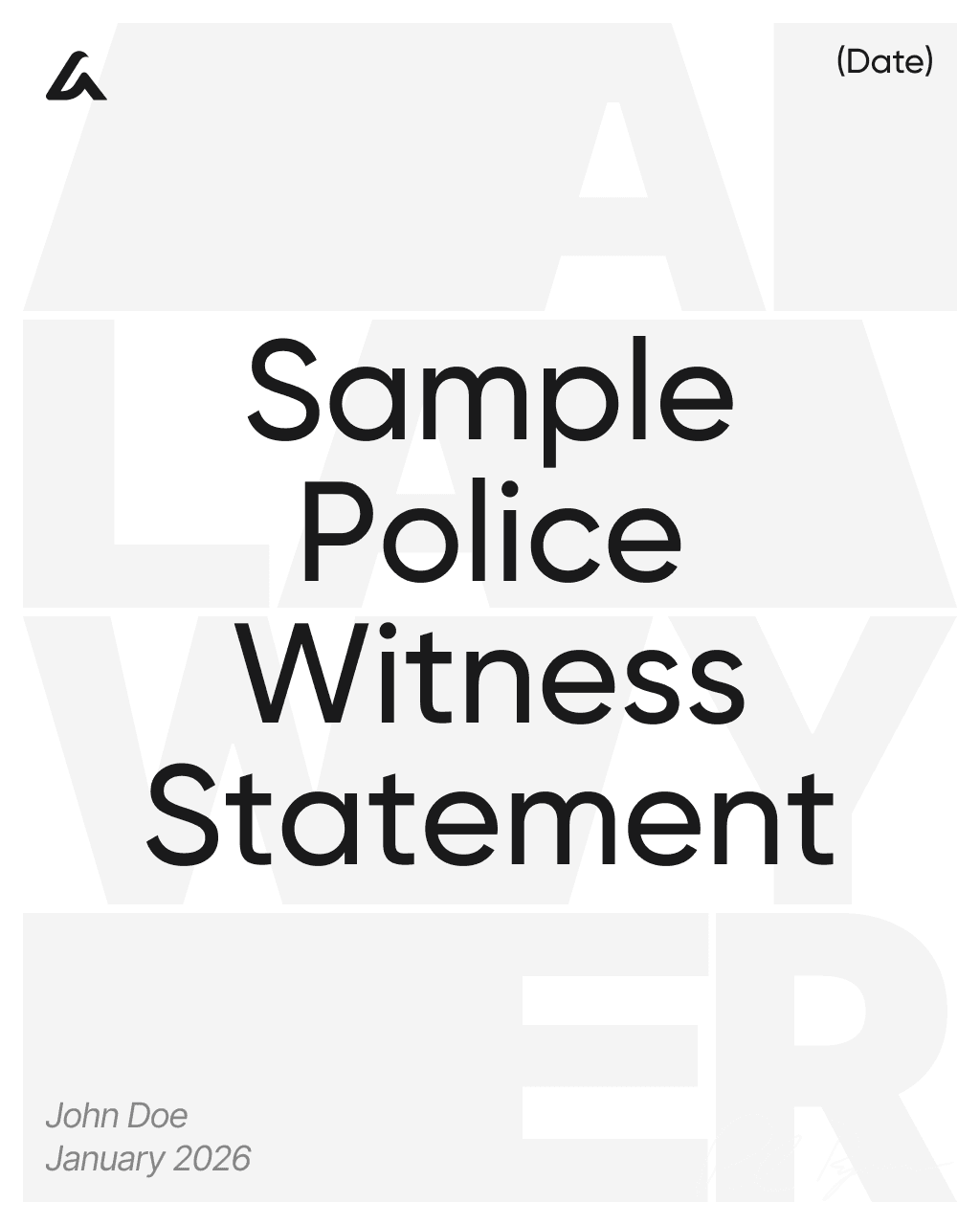 Sample Police Witness Statement