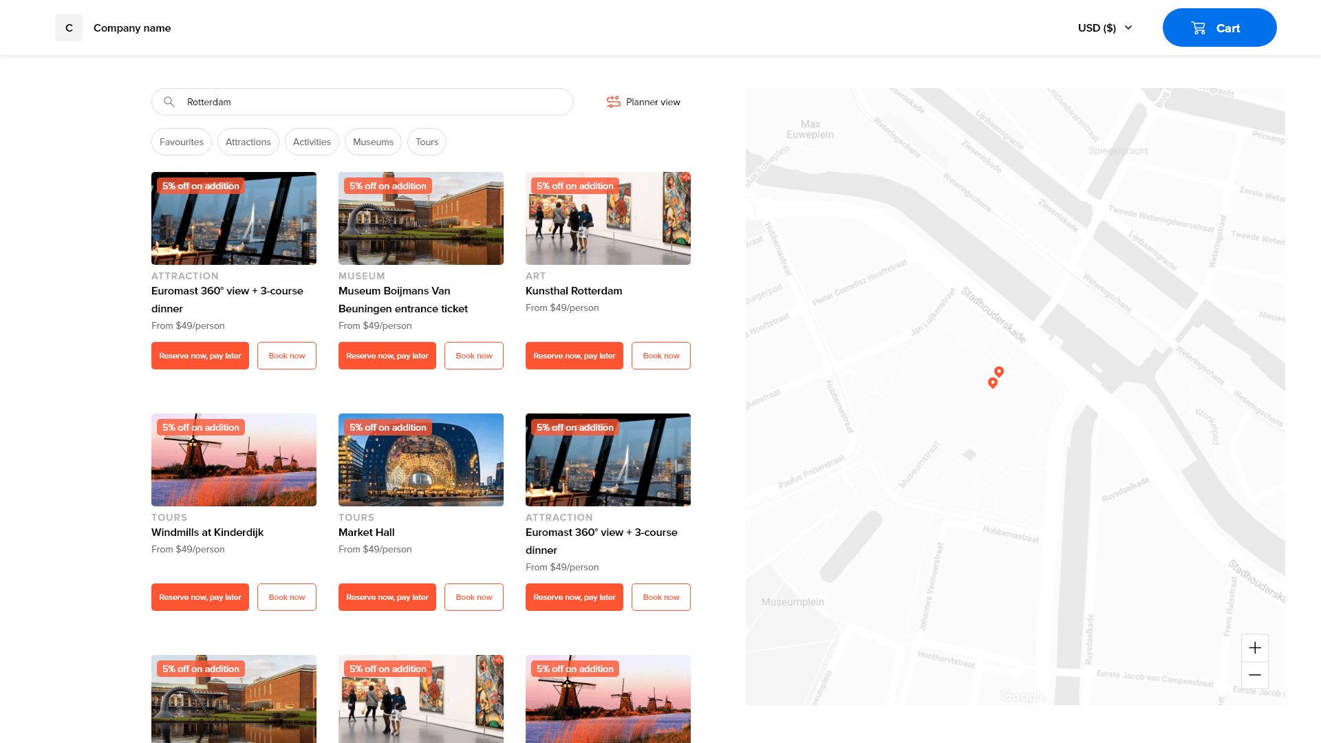 A screenshot of the app's home screen