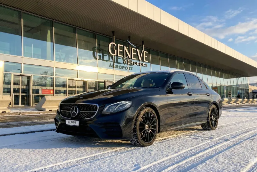 chauffeur globe limousines devant aéroport de genève