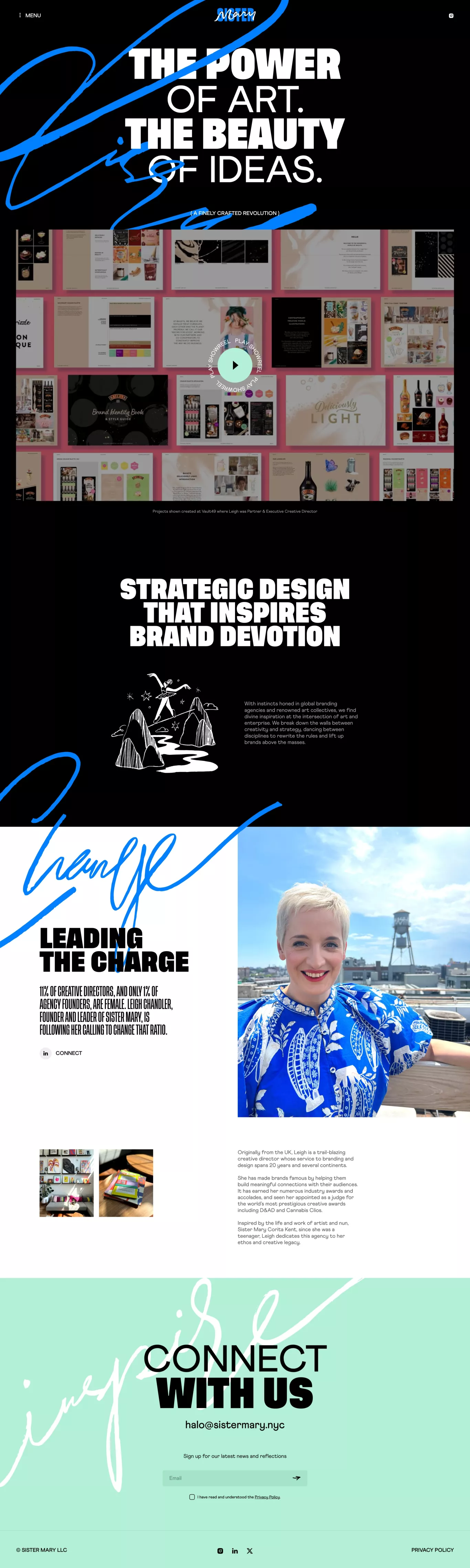 Sister Mary portfolio page screenshot showcasing Design design