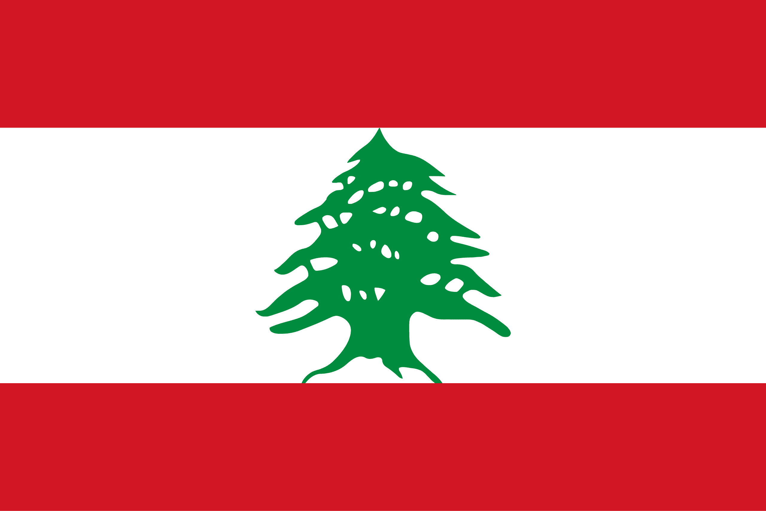 Flag of Lebanon with cedar tree