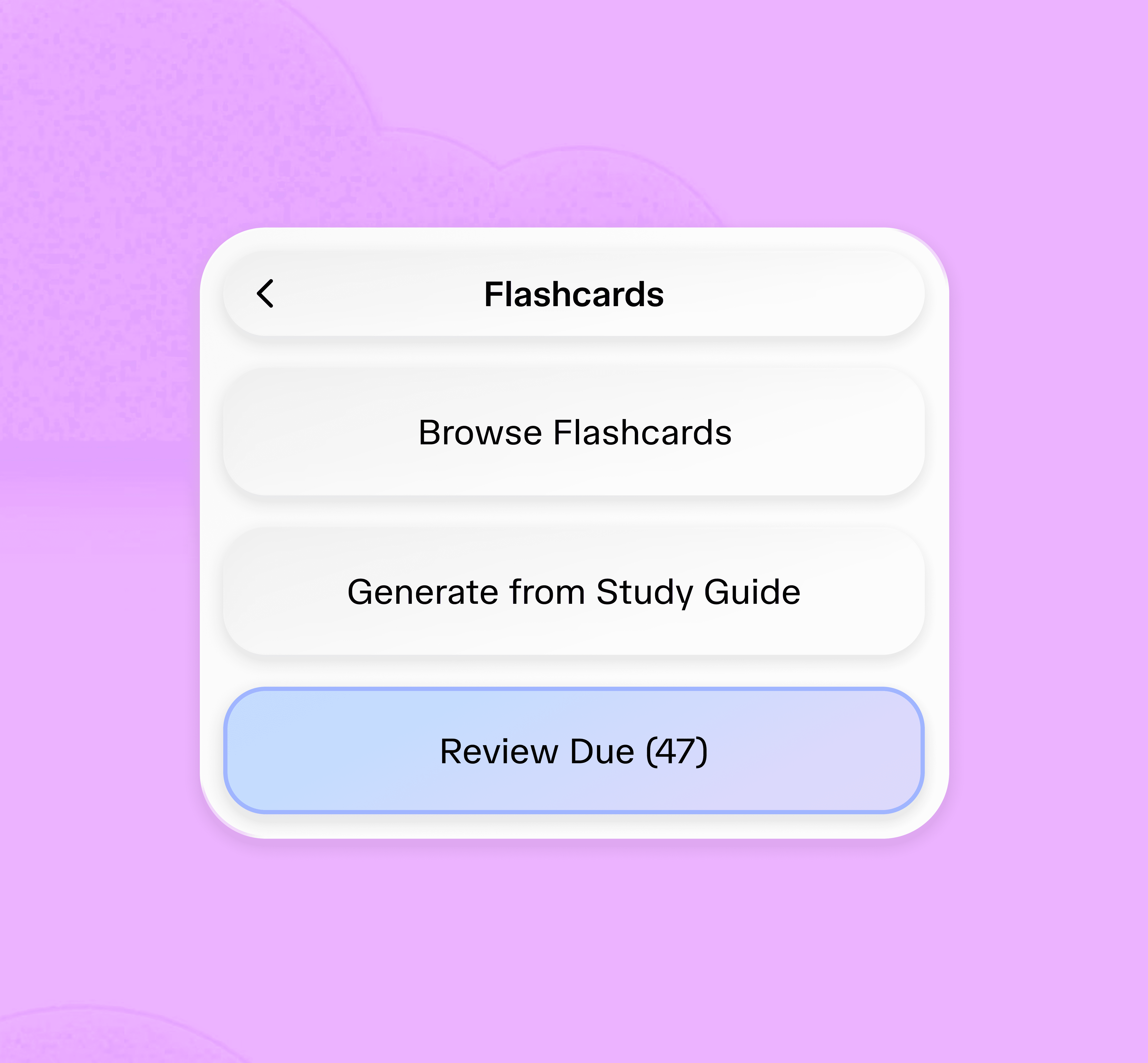Project list interface