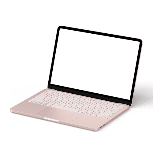 MacBook Neo mockup blush left