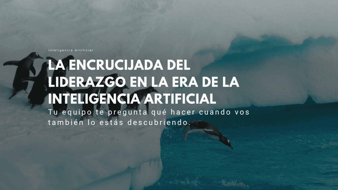 pinguino tirando al mar y guiando a la manada La encrucijada del liderazgo: cómo tomar decisiones en la era de la IA Lievrex