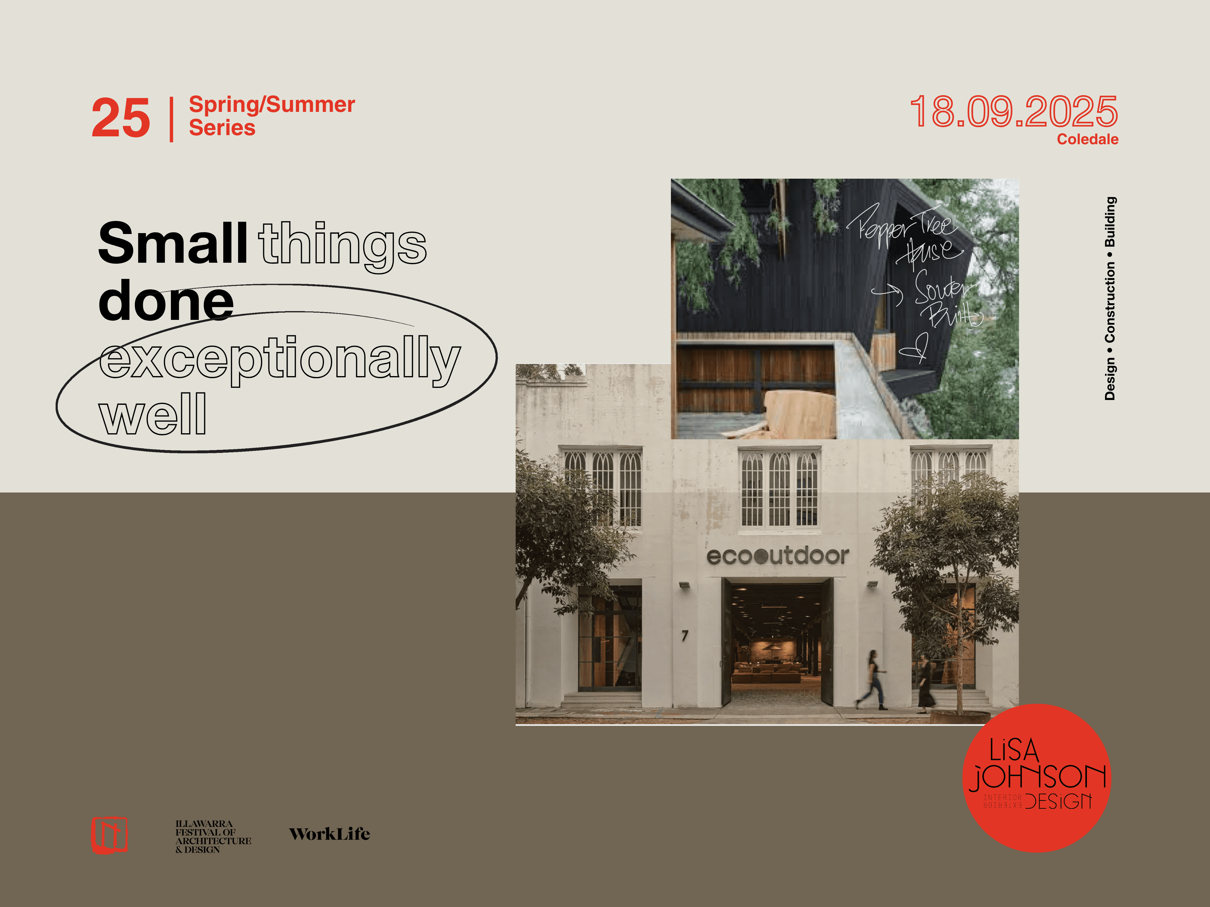 Small Things Done Exceptionally Well Event 1 poster for Lisa Johnson Design