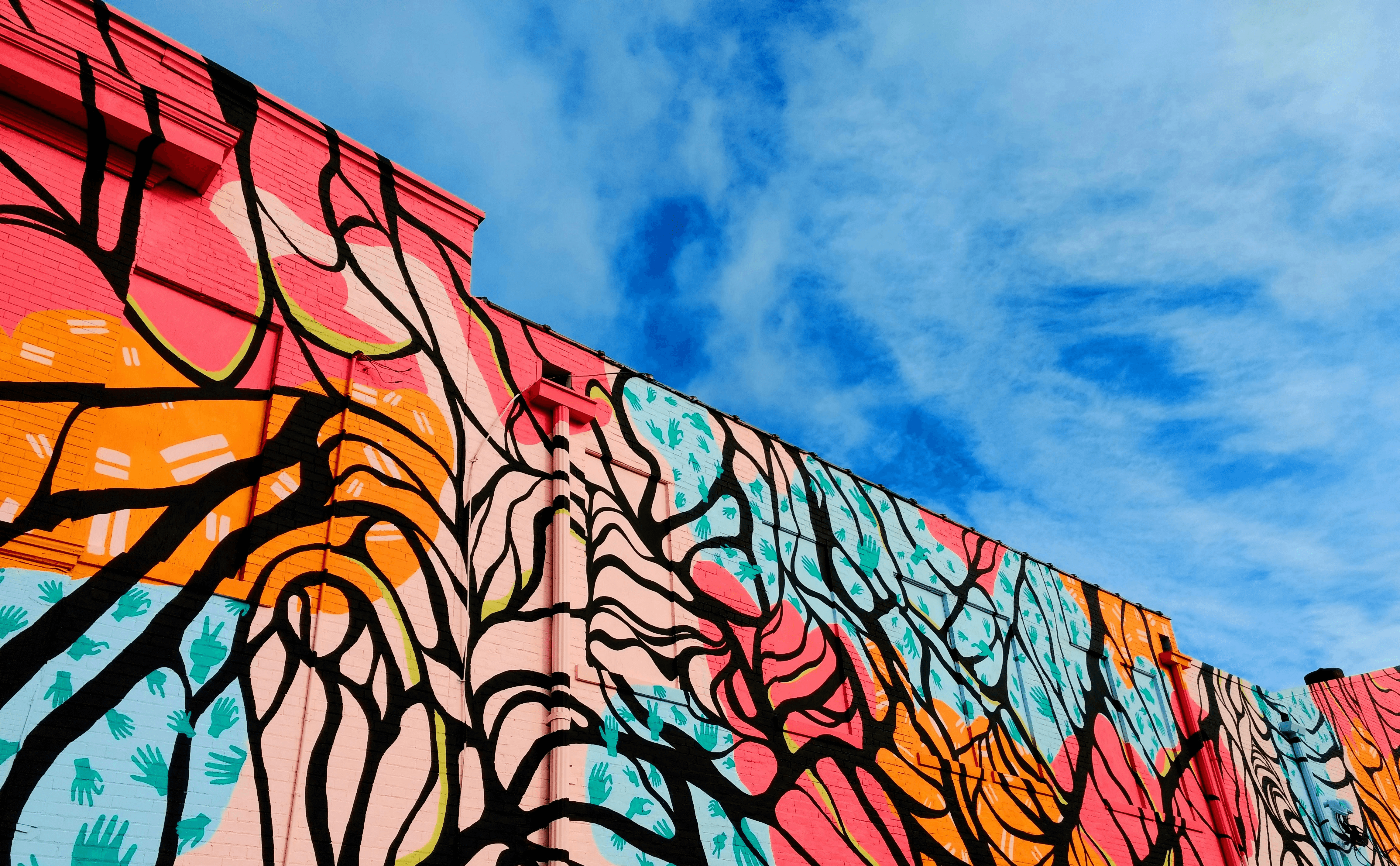 pink and multicolored wall paint