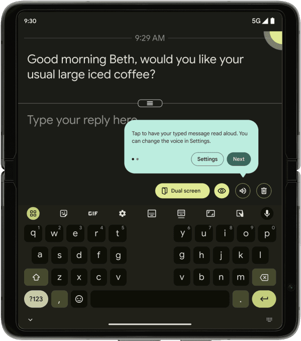 Tooltip for text-to-speech speak control