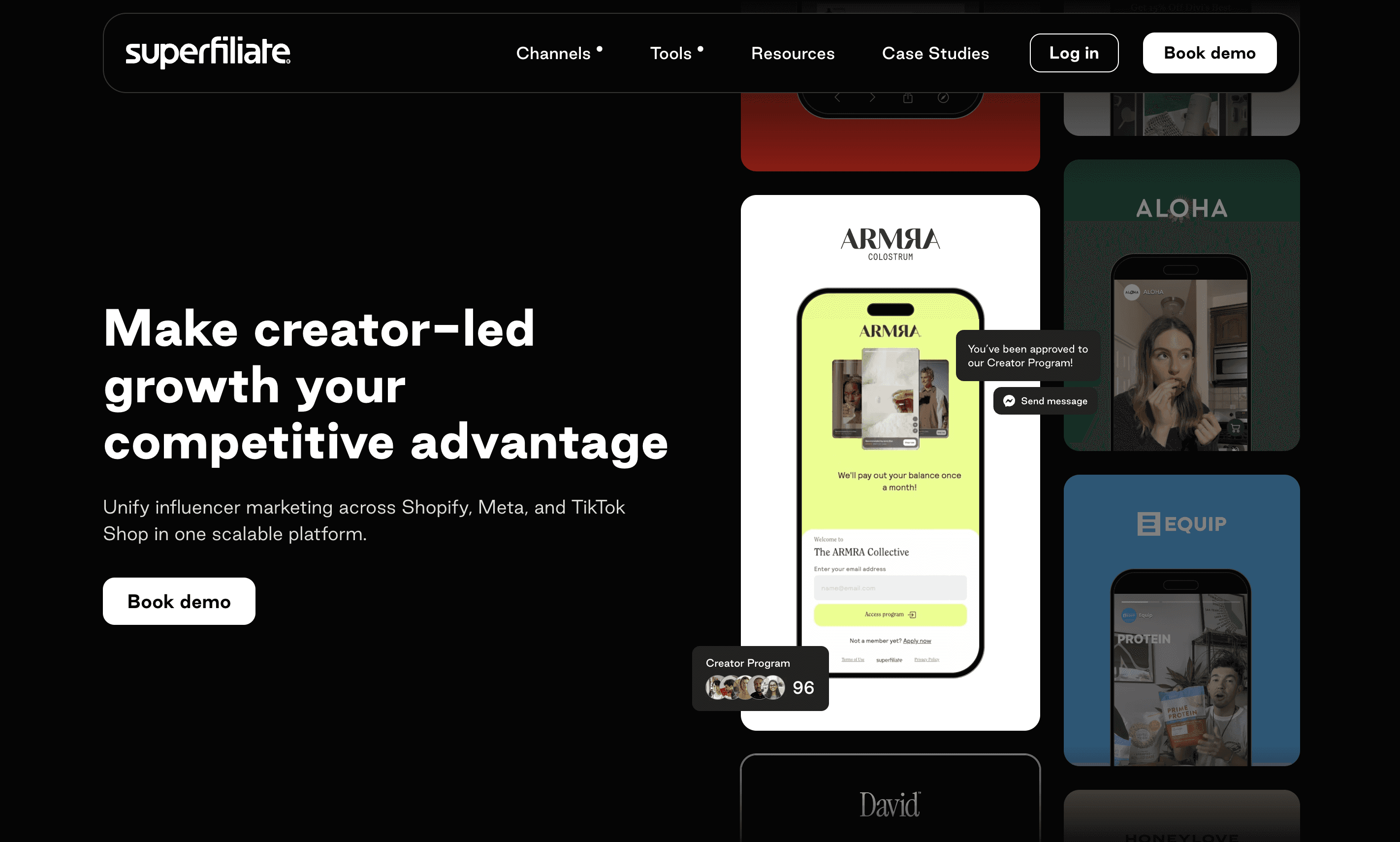 Superfiliate homepage