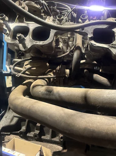 Engine component being repaired