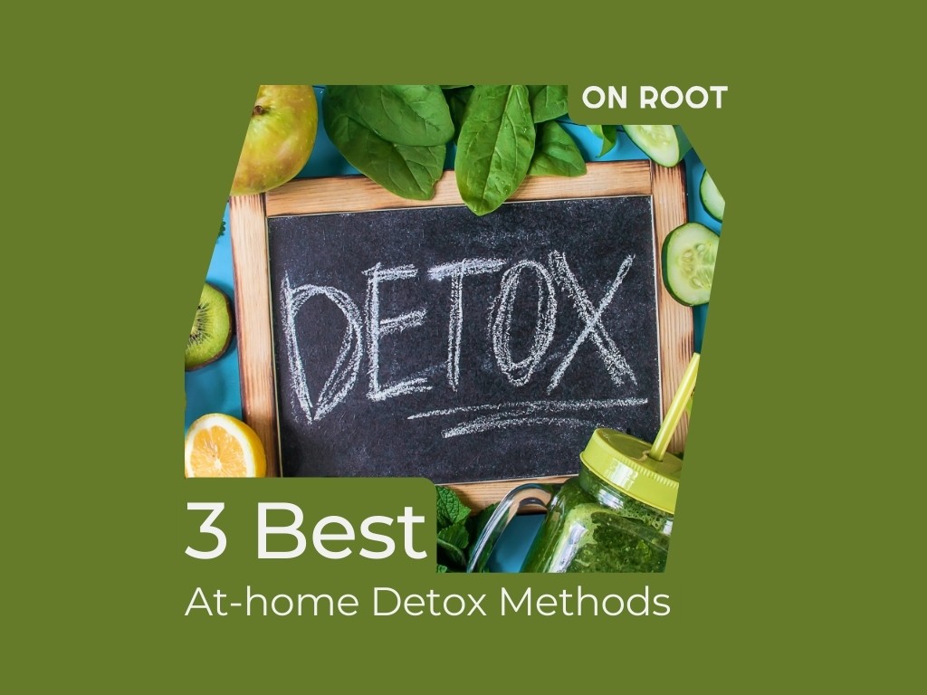 Image of a chalkboard with "Detox" written on it with a subtitle under the image reading  "3 Best at home Detox methods"