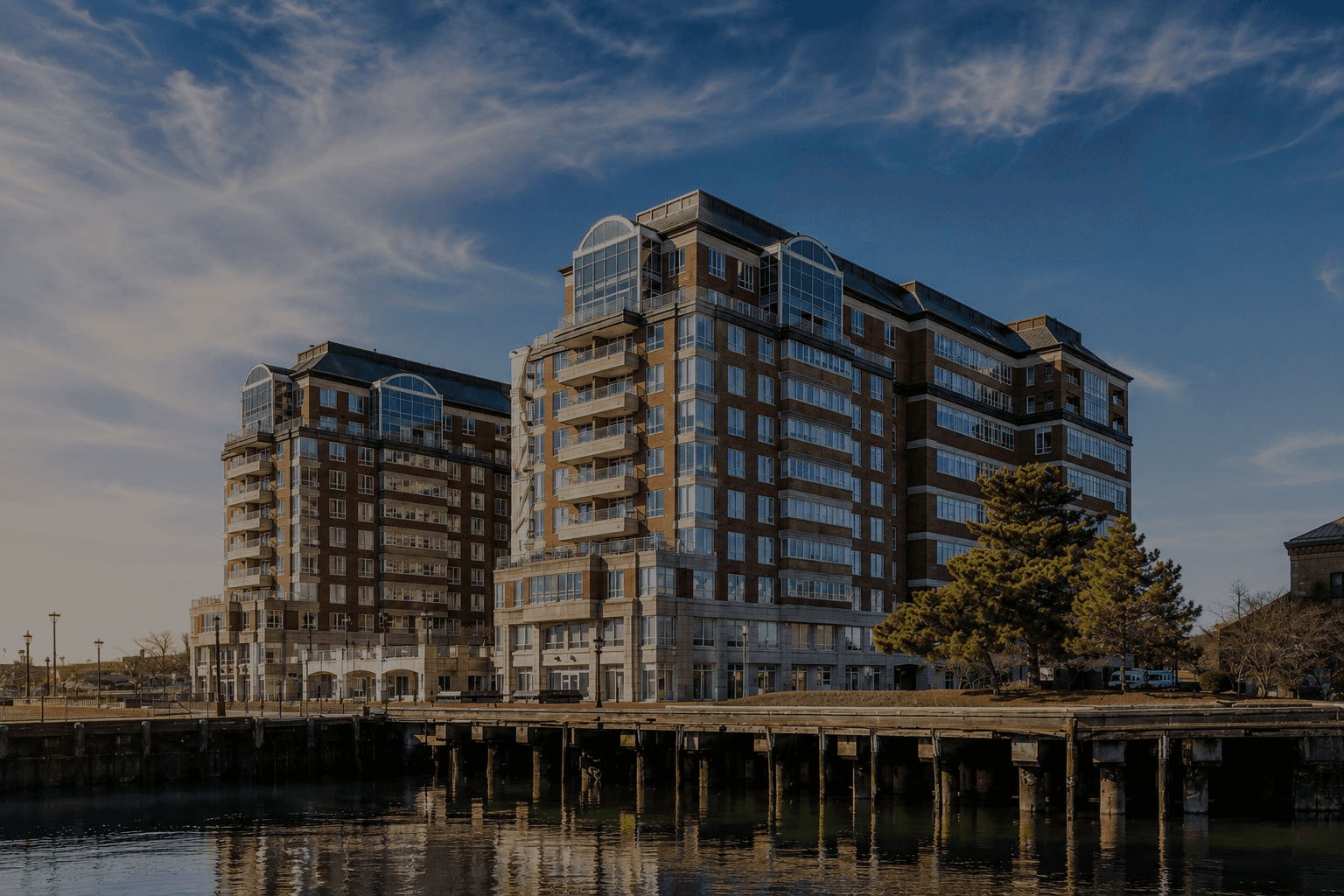 Flagship Wharf, the Charlestown waterfront building home to the penthouse