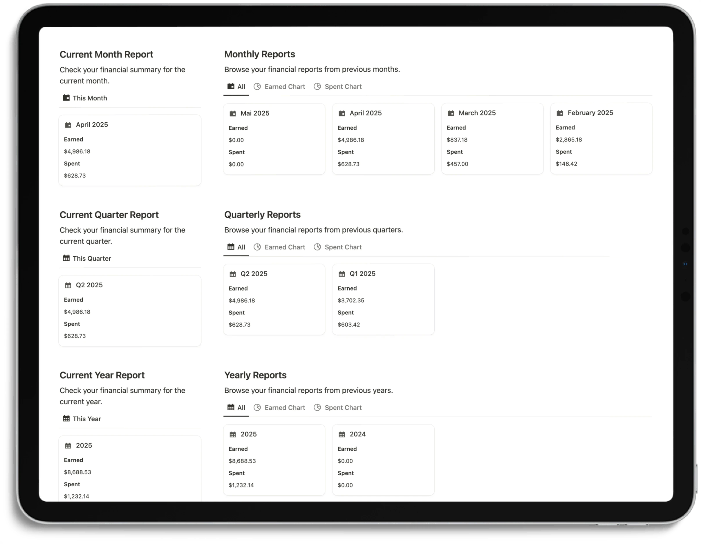 Notion Finance Tracker - Feature Report
